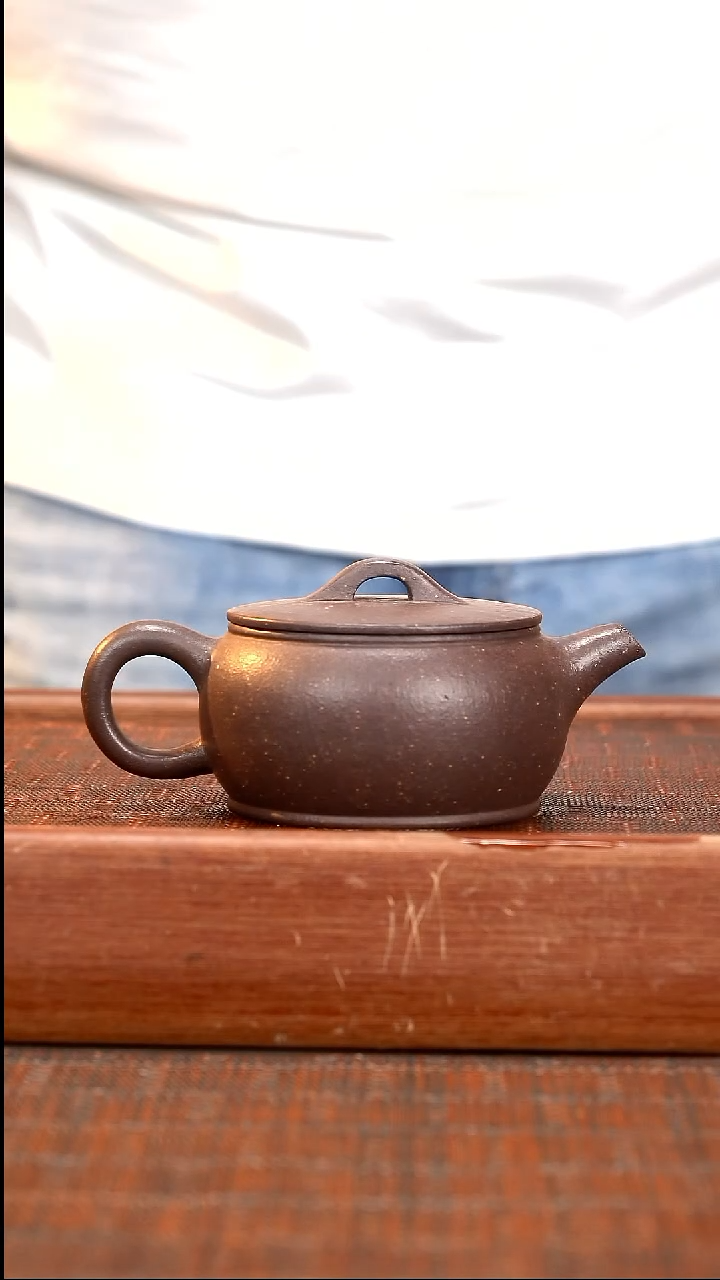 茶壶紫砂XJ粗砂天青扁鼓