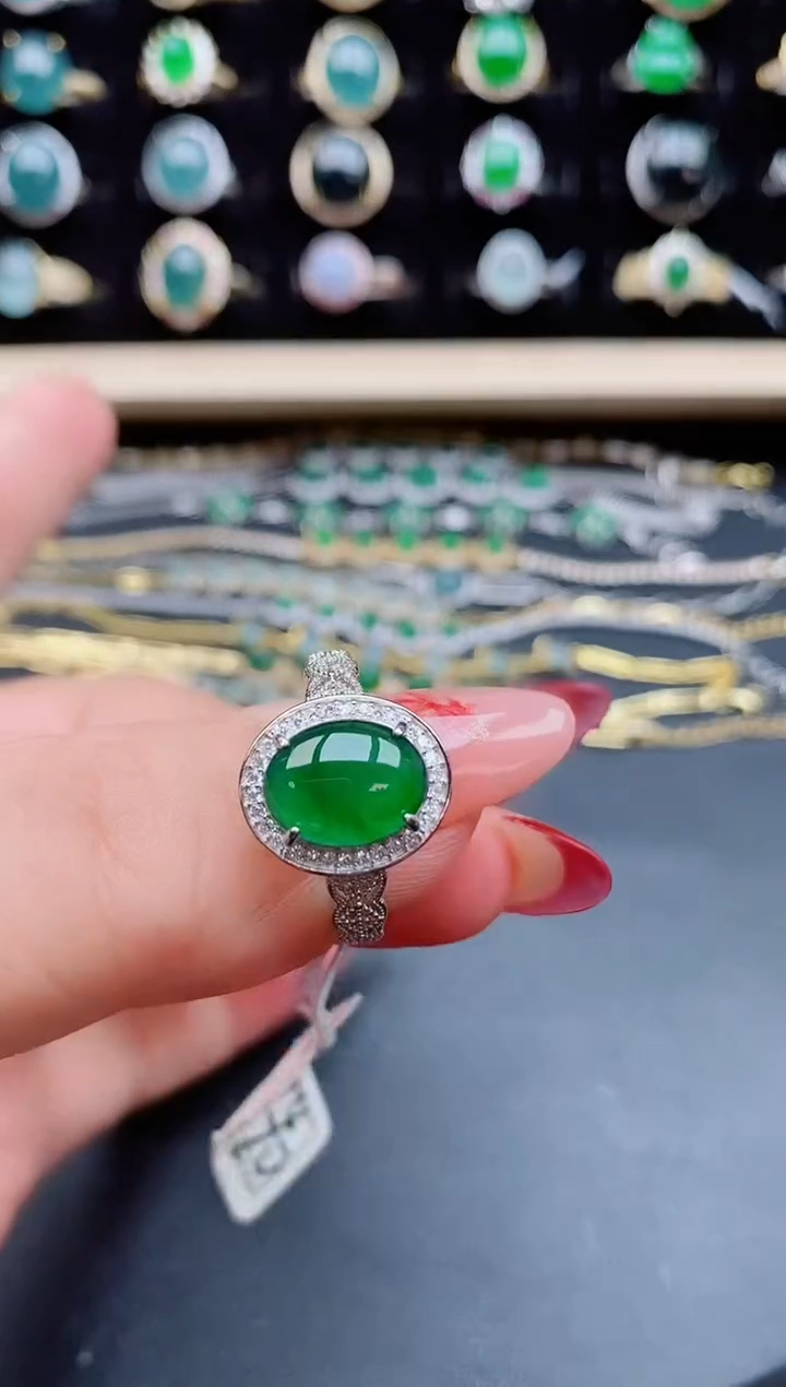 【闪购商品】翡翠戒指银S925镶嵌5080550
