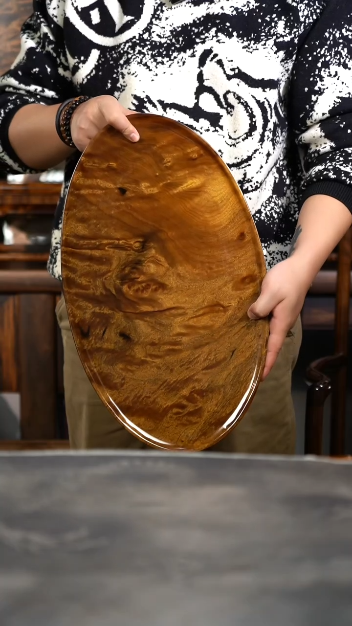 【闪购商品】金丝楠木雕161号枯木料满花纹瘤子小干泡盘