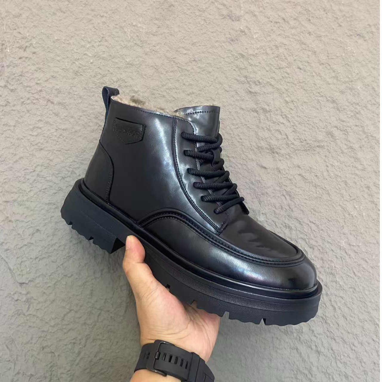 时尚休闲户外车缝线平底男鞋软底软面舒适透气56252加绒秋冬男款