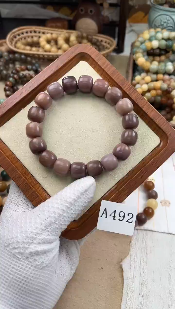 手串菩提根/象牙果a492卡15 干磨玫瑰微瑕
