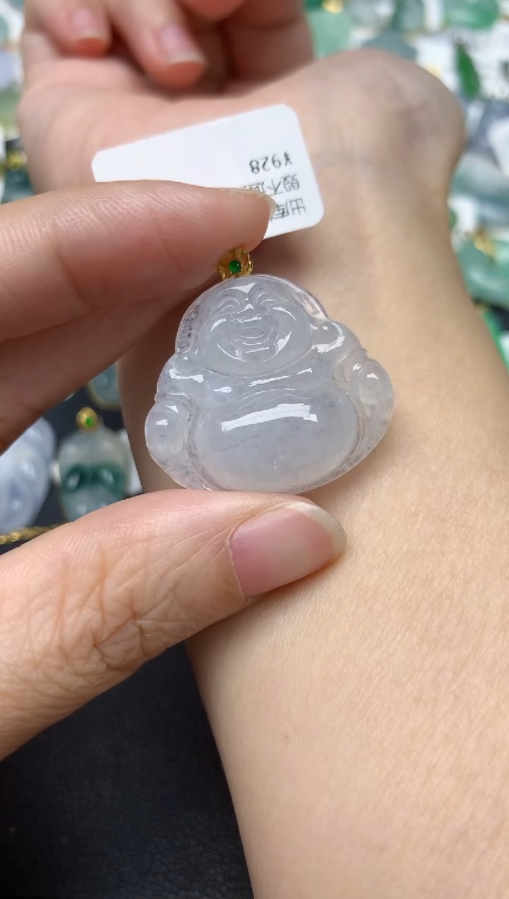 颈饰18K金镶嵌翡翠天然缅甸A货翡翠