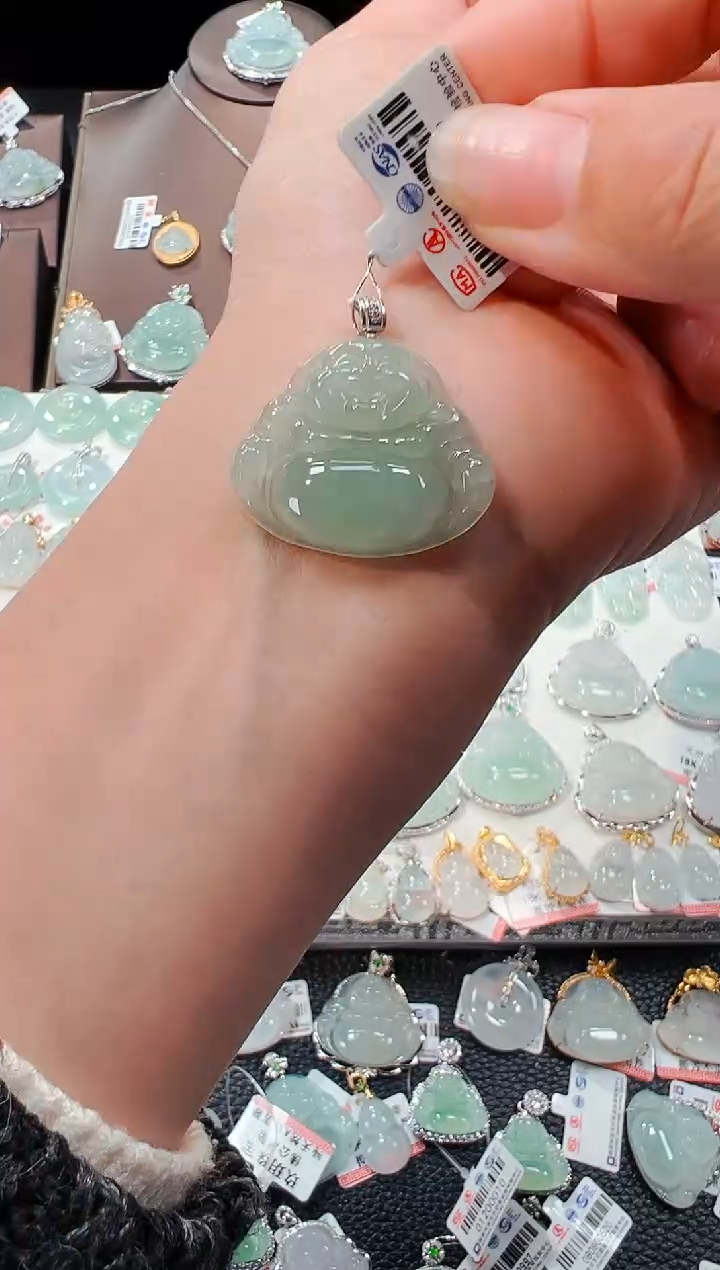 【闪购商品】翡翠吊坠(不含链)18K金镶嵌佛公吊坠859