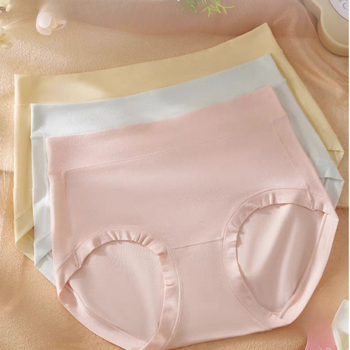 YZN#122女士100支棉内裤舒适透气桑蚕丝底裆三角裤