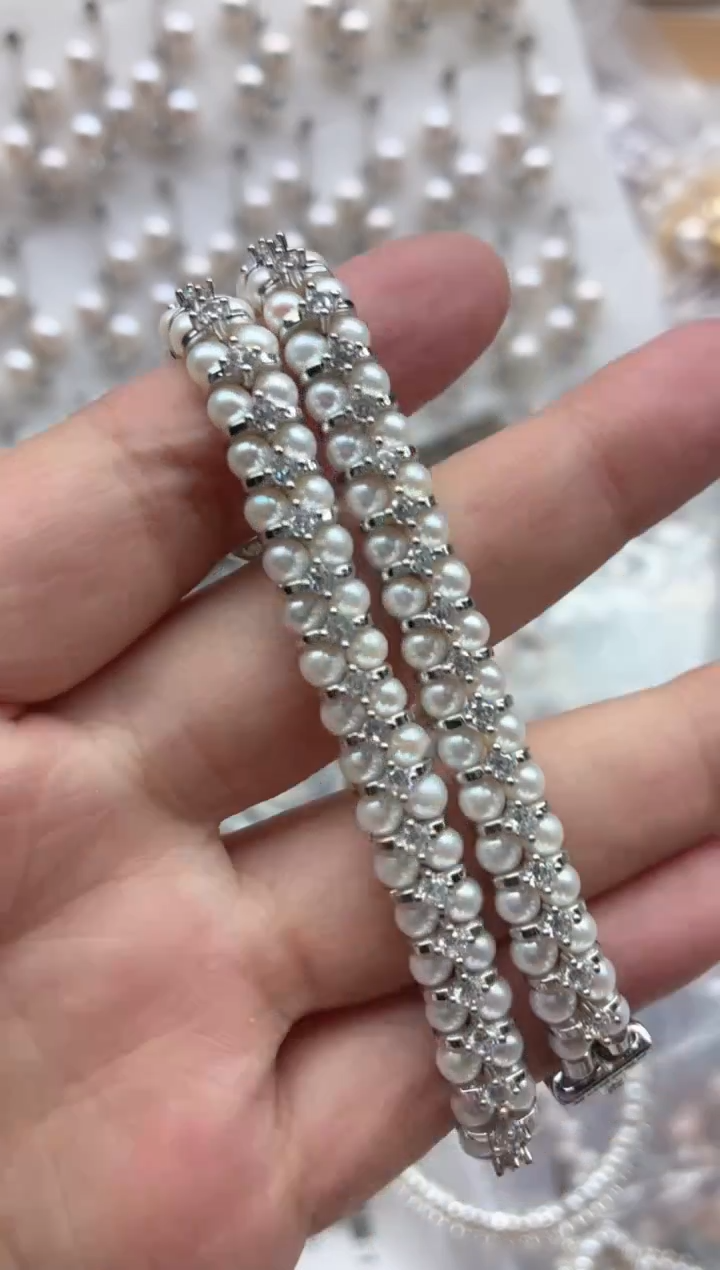 未镶嵌手链淡水珍珠多样性发其一，非无暇