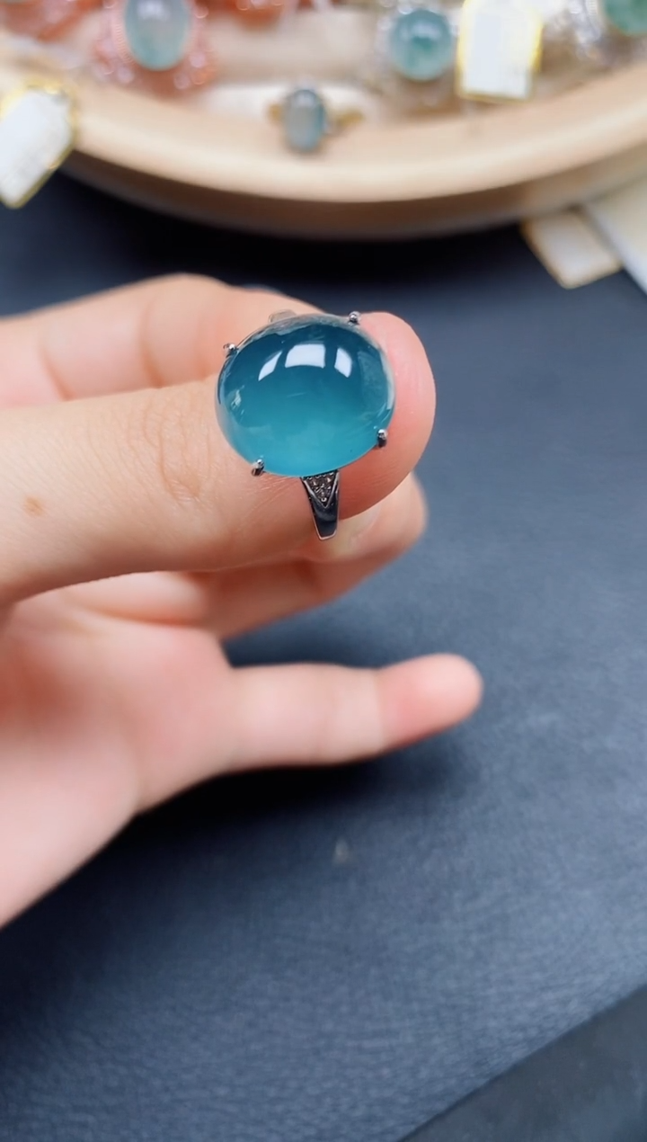 【闪购商品】翡翠戒指银S925镶嵌翡翠