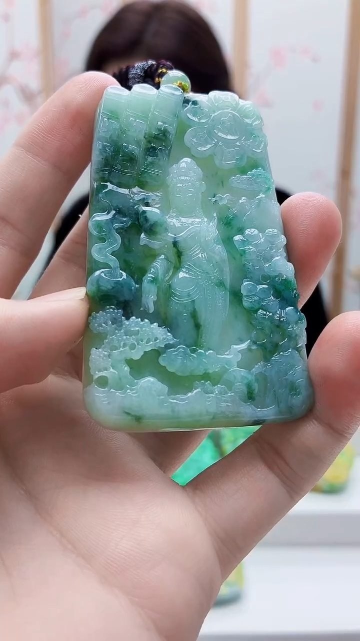 未镶嵌定制翡翠雨***…4829bb-毛货挂件