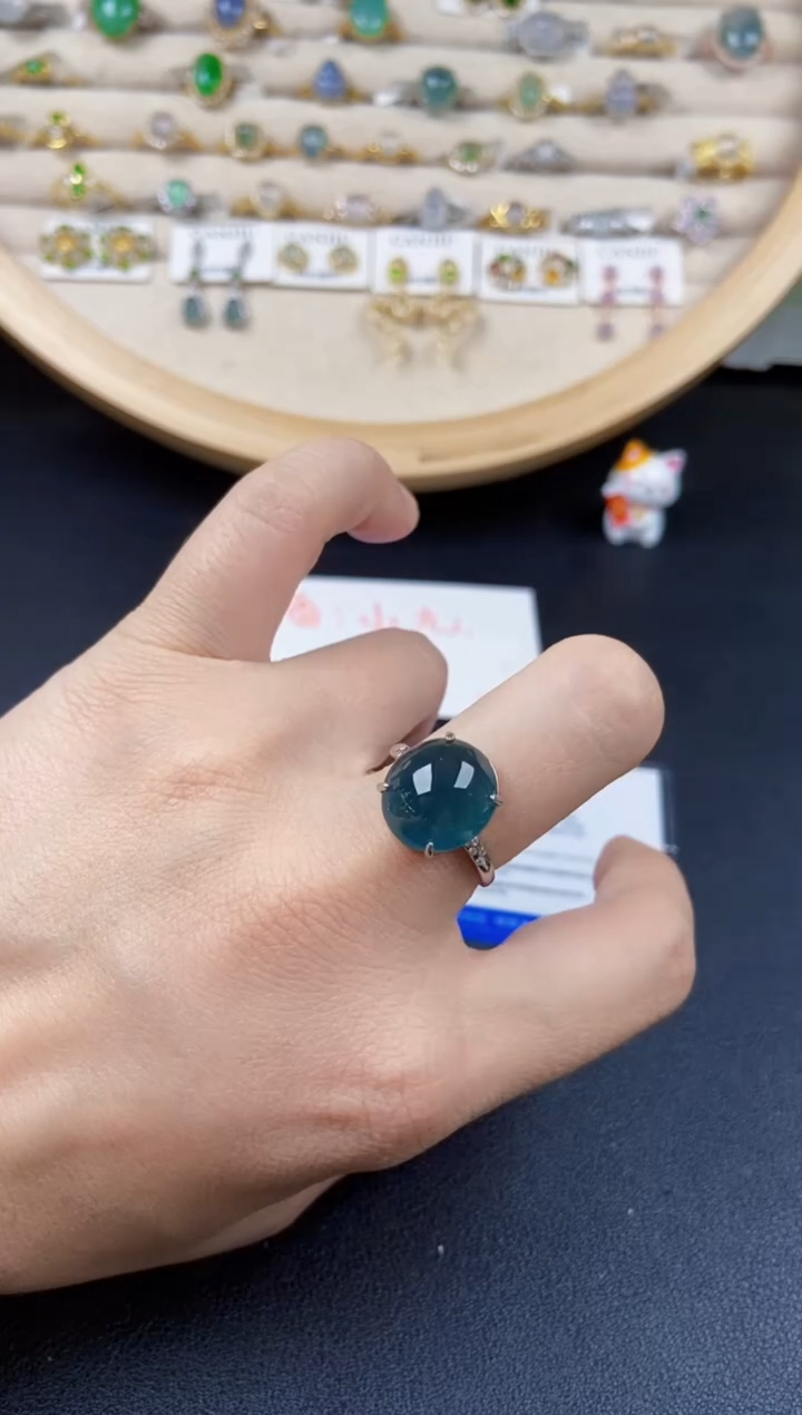 翡翠银S925镶嵌戒指456464