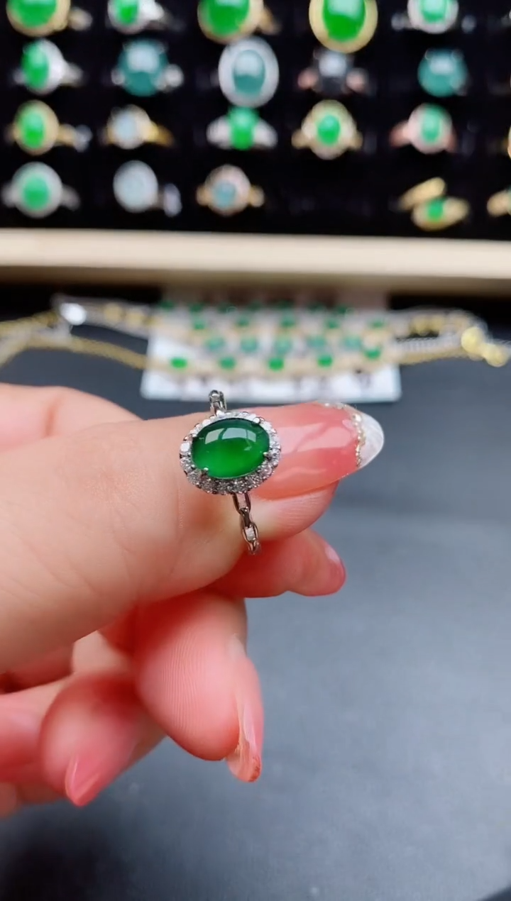 【闪购商品】翡翠戒指银S925镶嵌85800