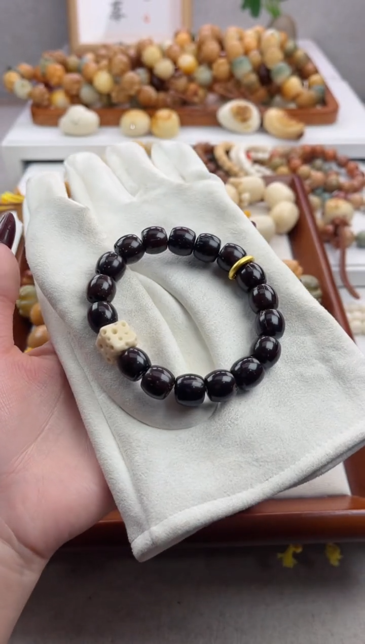 【闪购商品】菩提根/象牙果手串紫金鼠桶珠12+奶酪T88