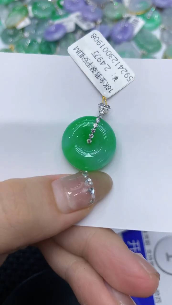 【闪购商品】翡翠颈饰18K金镶嵌222222222