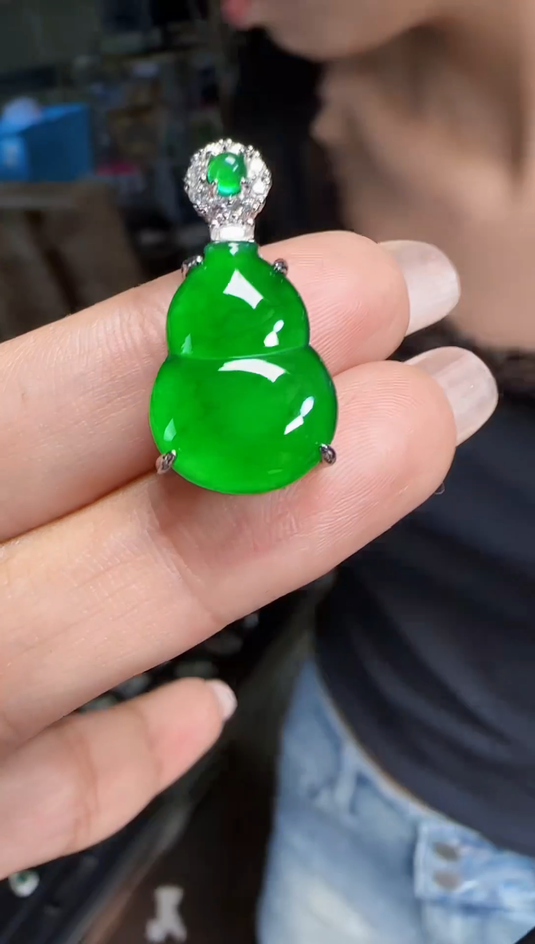 定制翡翠未镶嵌翡翠吊坠234
