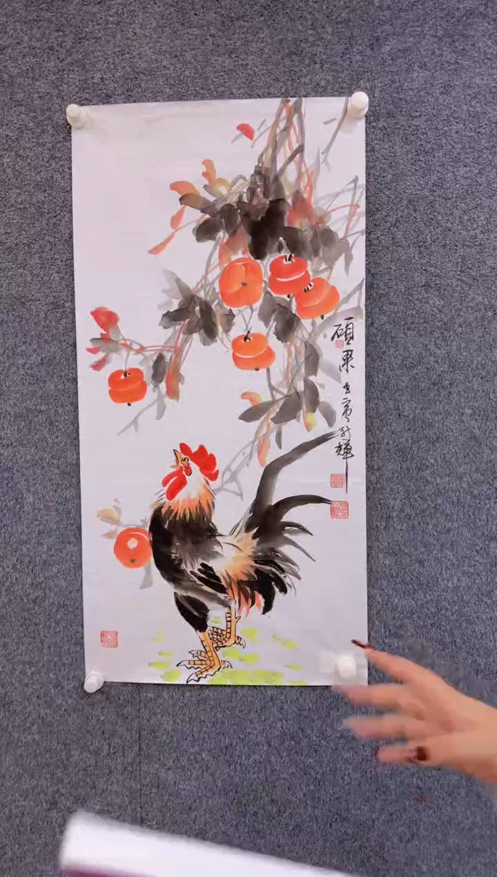 【闪购商品】国画1.26展馆-颜新辉三尺原作-鸡21