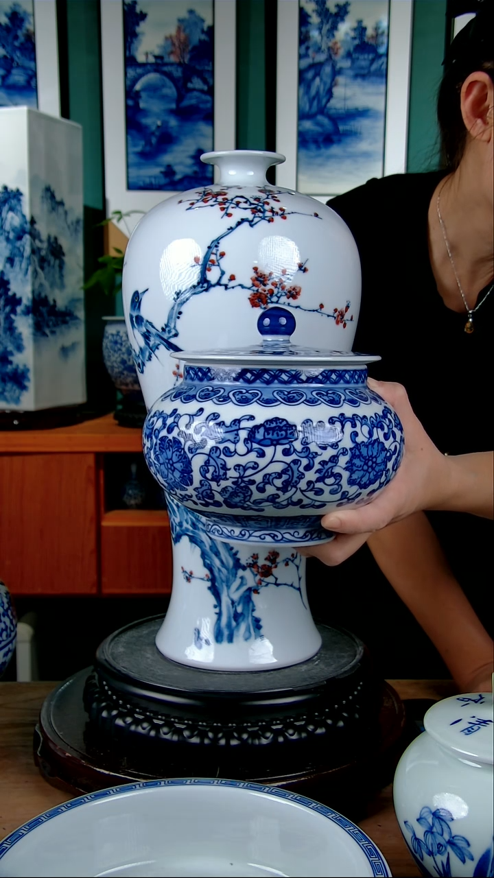 韩*生景德镇手绘陶瓷茶叶罐888