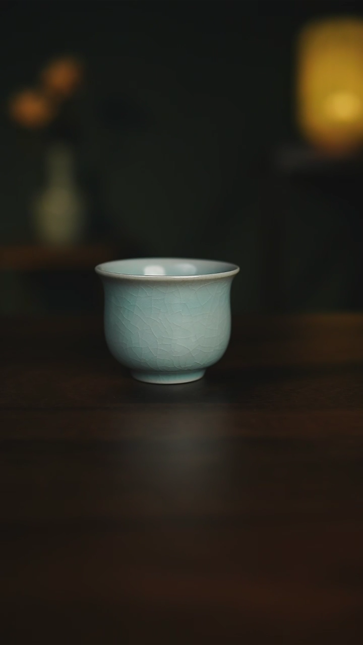 【闪购商品】仿古天青釉 玉兰杯 支钉烧 一级