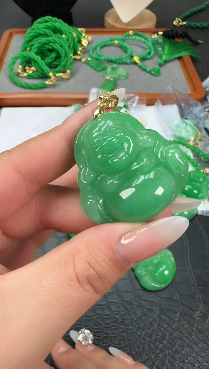 未镶嵌翡翠耳饰佛公吊坠多样性发货