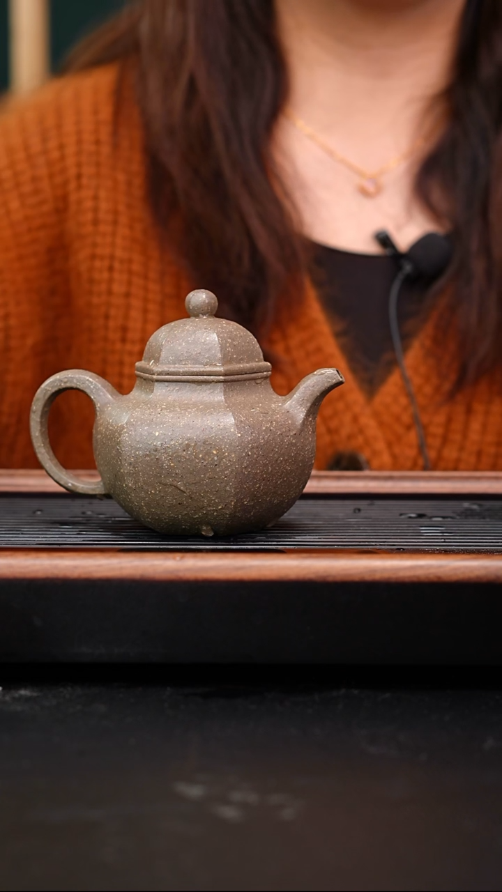 茶壶紫砂青降坡六方掇球全手工