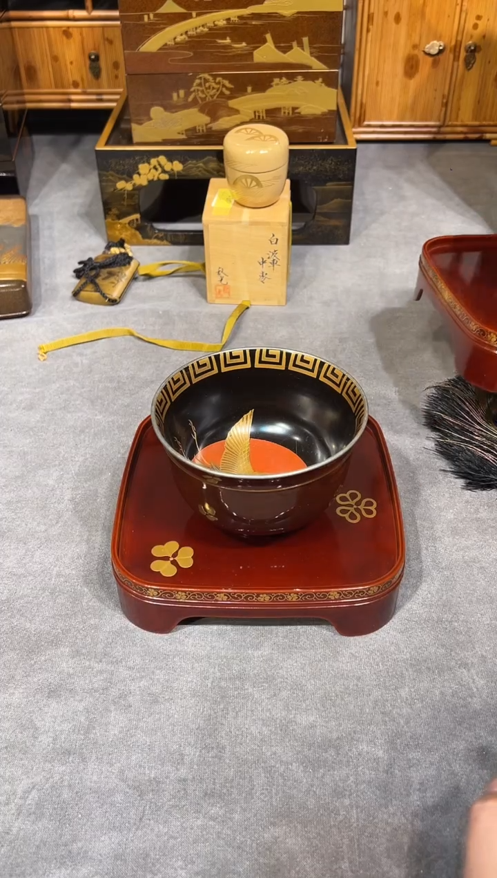 高肉金莳绘 杯洗