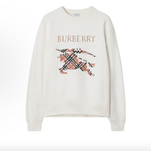 BURBERRY/博柏利 棉质罗纹针织格纹醋香长袖卫衣 ow