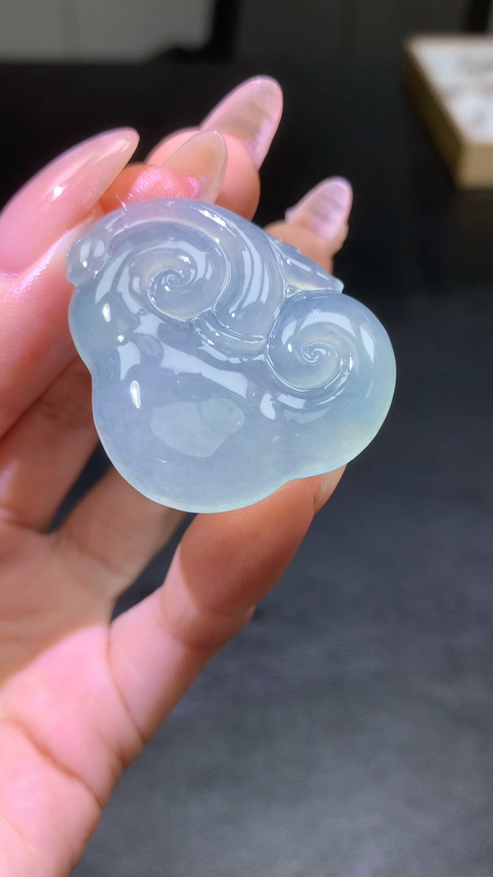 【闪购商品】定制翡翠未镶嵌003ee-毛货如意送金扣18