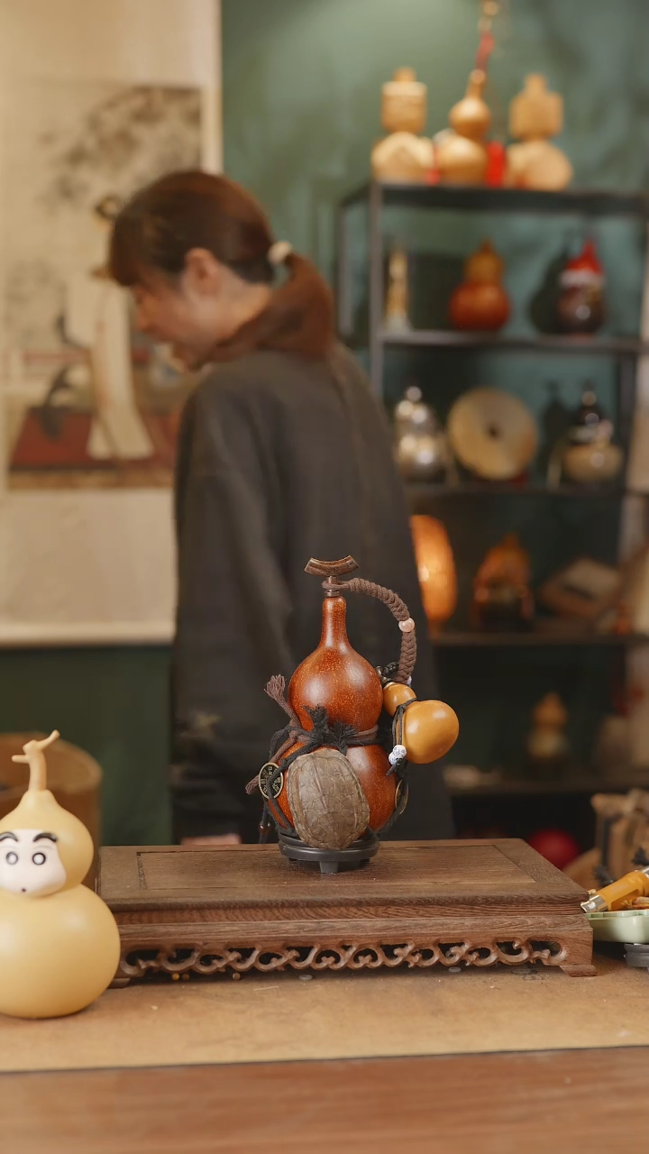 【闪购商品】218号精品天然大漆工艺防渗内胆酒葫芦~