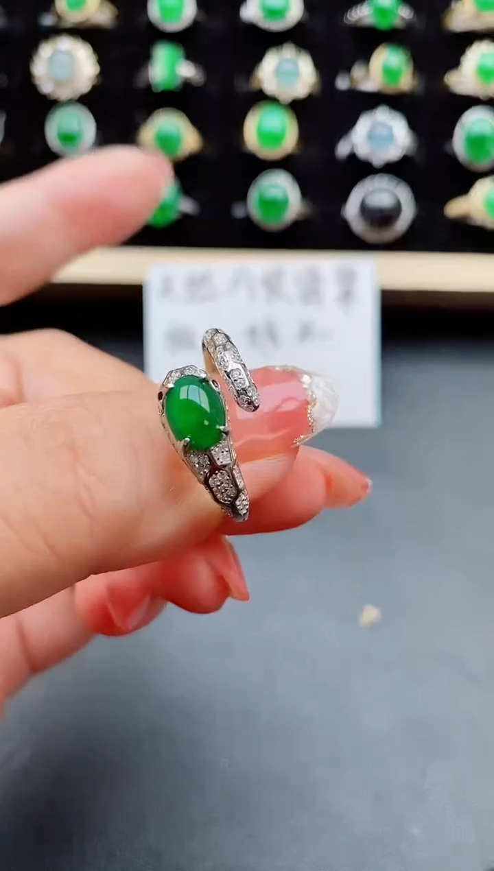 【闪购商品】翡翠戒指银S925镶嵌5080850
