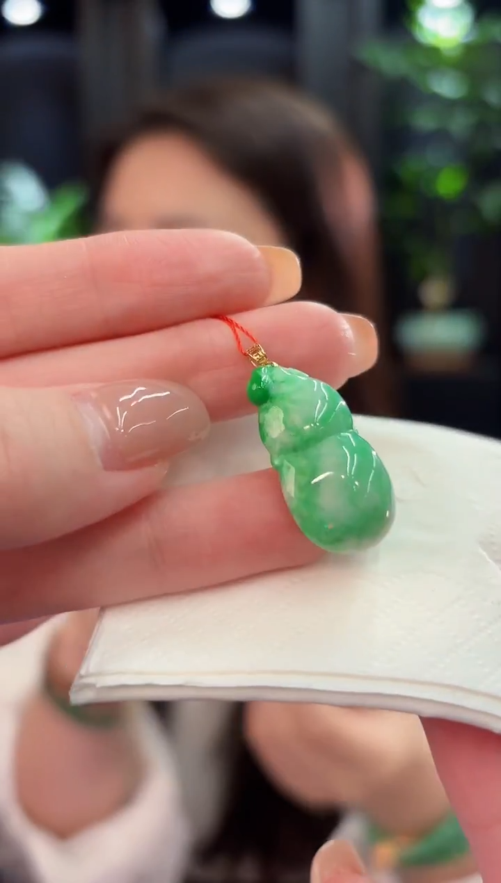 吊坠(不含链)18K金镶嵌翡翠 缅甸A货/支持复检/一件