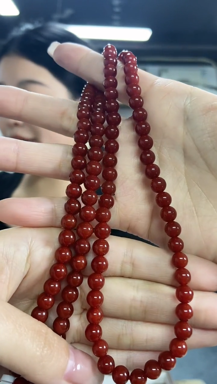 南红玛瑙项链未镶嵌多样性发其一颜色微差