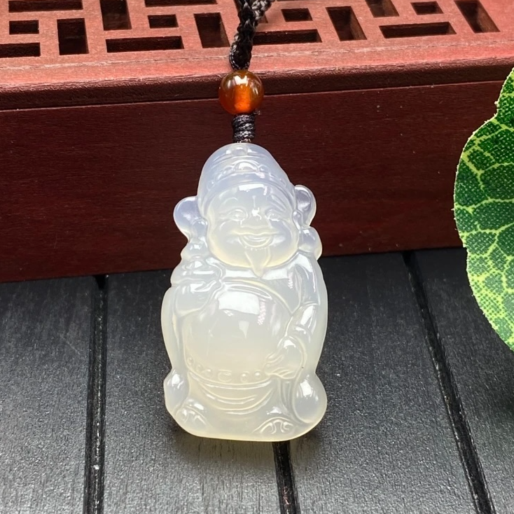 【之都】天然玉髓财神吊坠 （多样性发货）