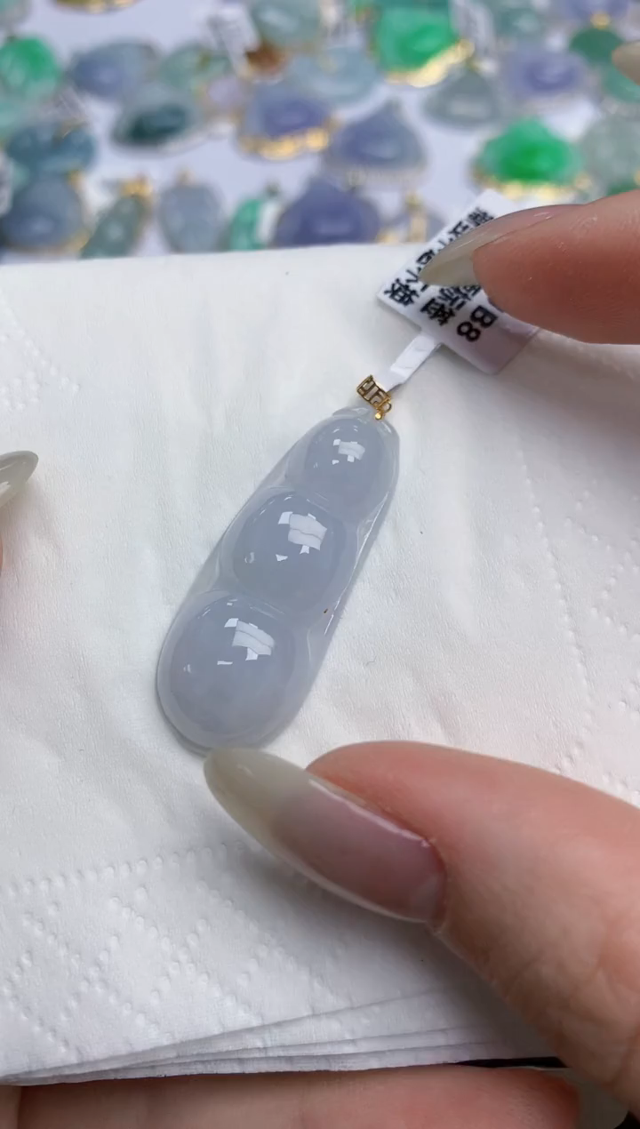 【闪购商品】翡翠颈饰18K金镶嵌天然缅甸翡翠天然缅甸翡翠A货A货