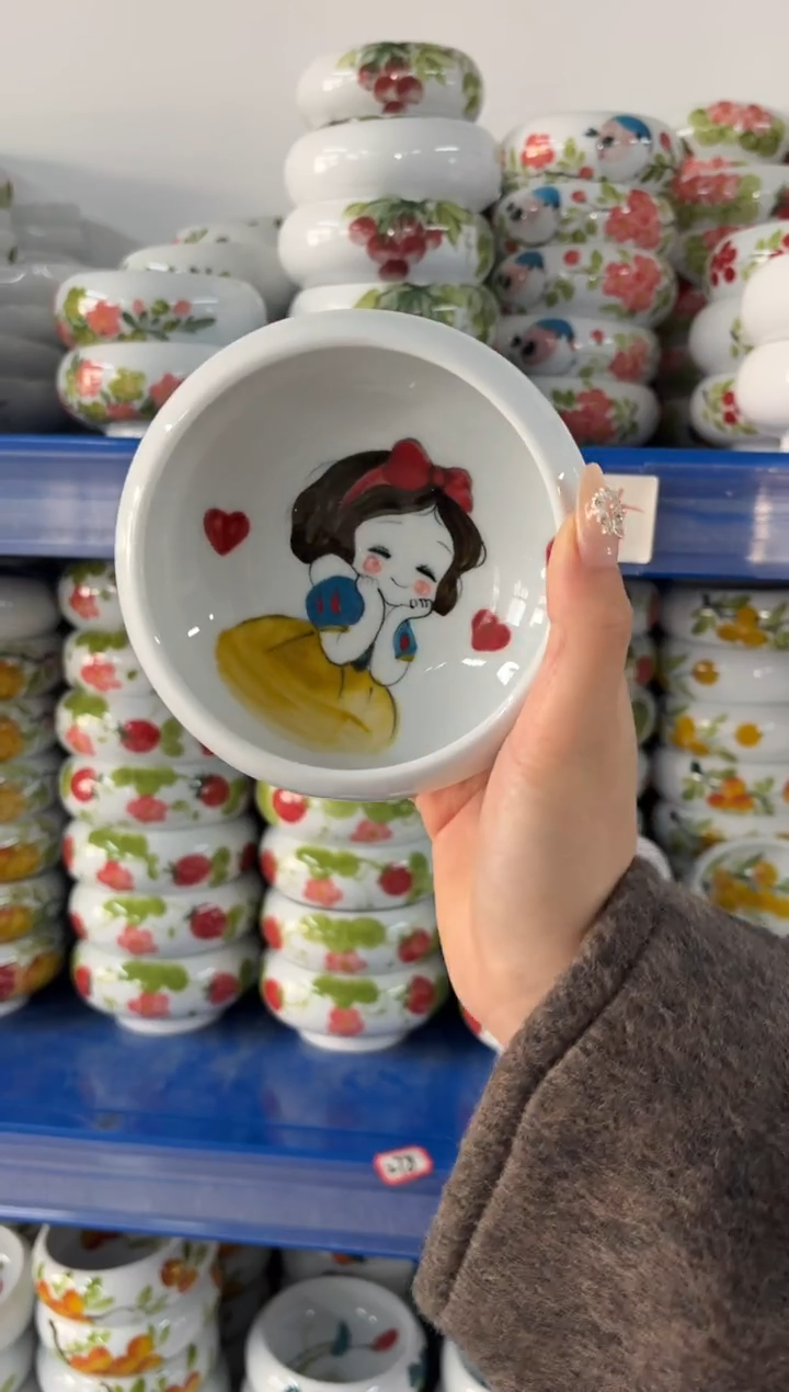 瓷片景德镇高温陶瓷食品级手绘釉中彩-窝窝碗