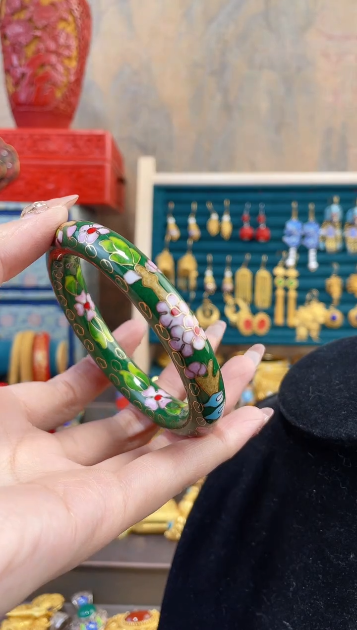 【闪购商品】非遗景泰蓝镯子绿色