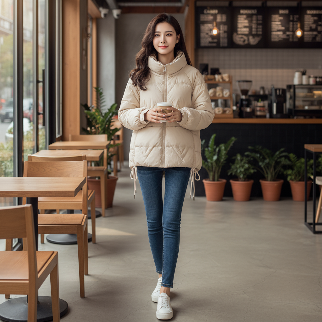 冬季时尚显瘦立领面包服百搭外套A443加厚短款保暖