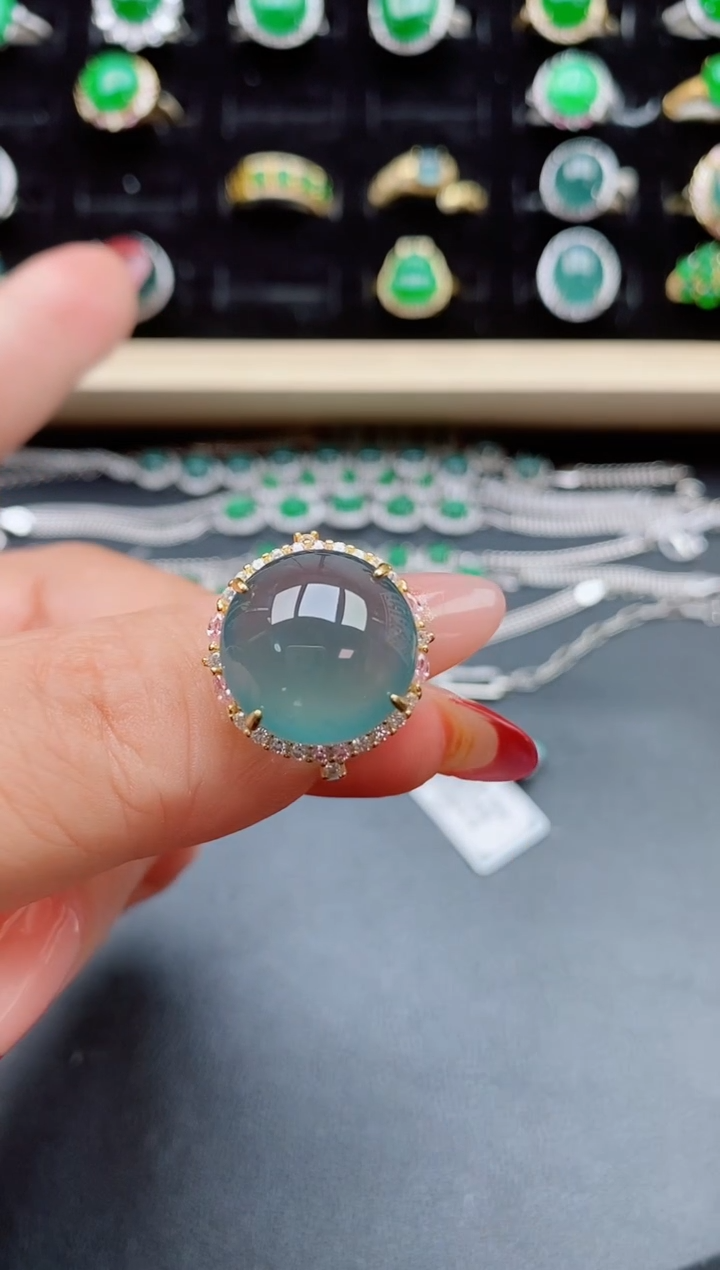 【闪购商品】翡翠戒指银S925镶嵌5080550