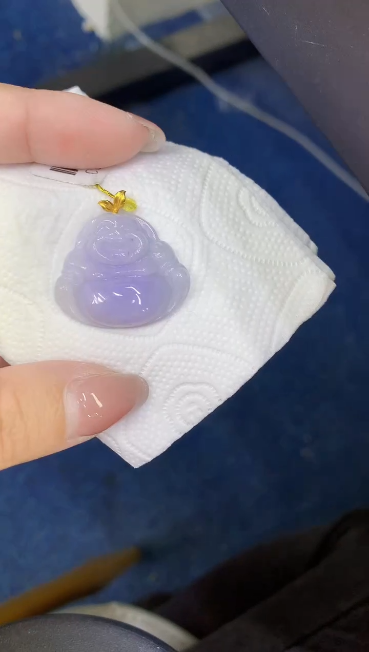 颈饰18K金镶嵌翡翠缅甸天然翡翠a货