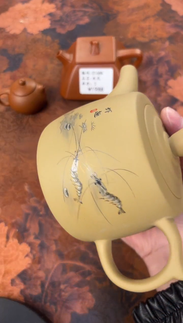 茶杯紫砂-虾趣井栏壶