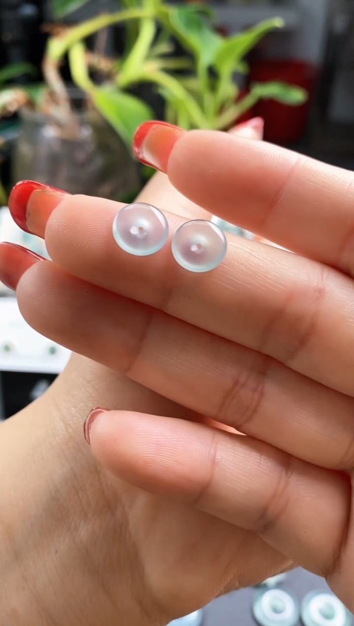 【闪购商品】翡翠散珠平安扣一对