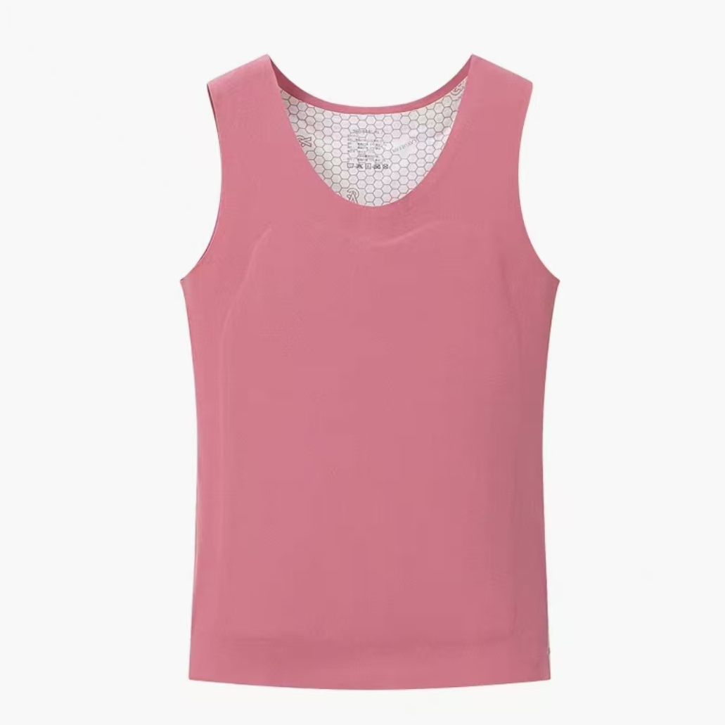 9243-女士会呼吸的面料（羊毛夹层贴片）保暖背心（皮红）