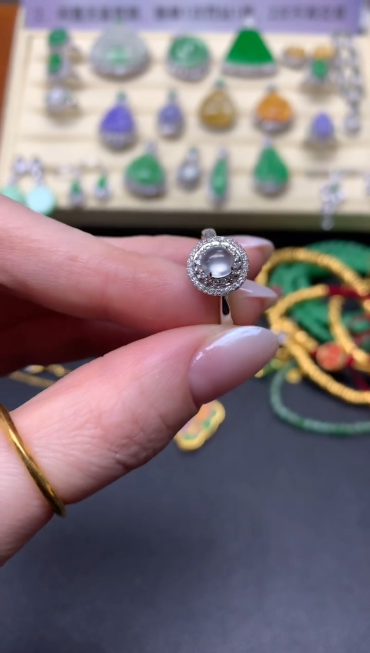 【闪购商品】翡翠戒指18K金镶嵌戒指|2800+280