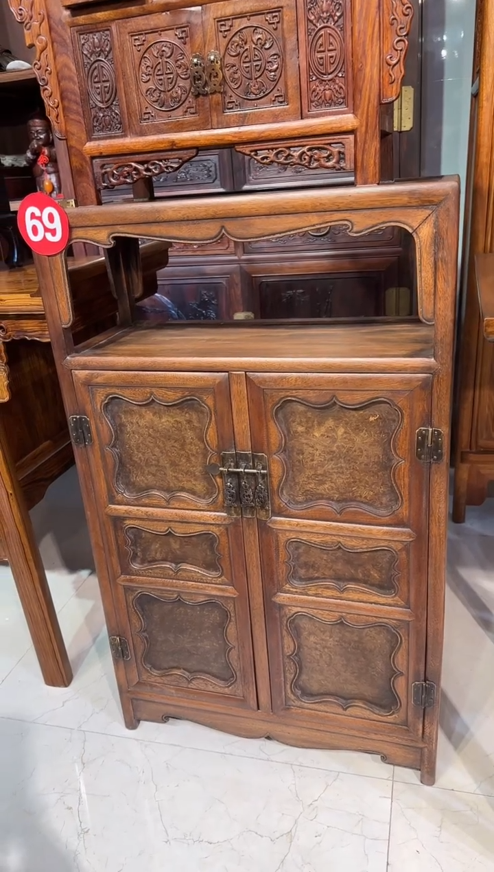 【闪购商品】木木艺缅花镶嵌金丝楠面板柜1880.888