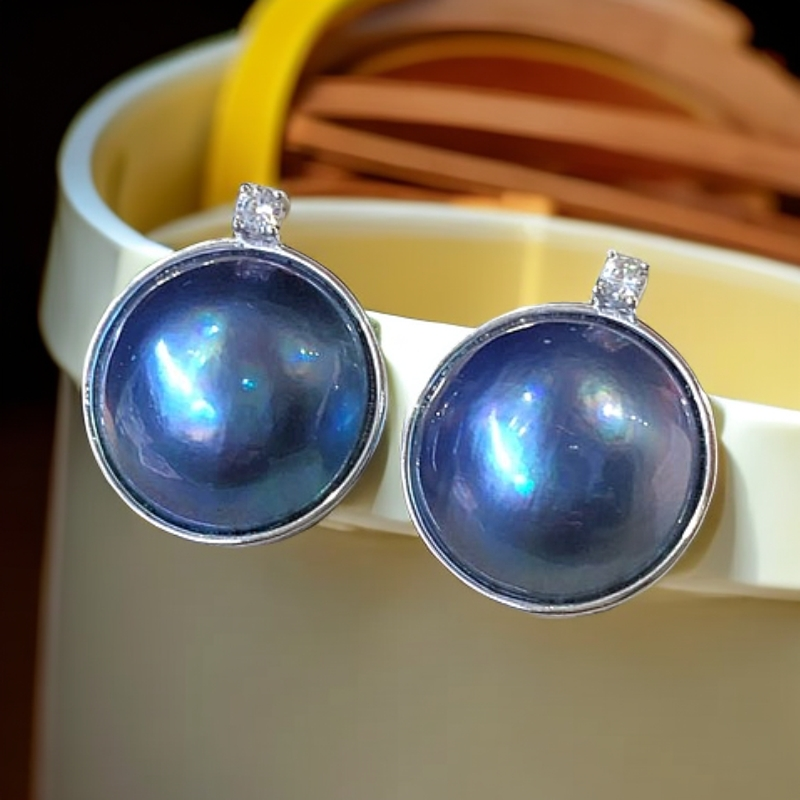 王妃 星空蓝海水马贝珍珠15-16mm 经典款外径16-17mm（多样性发一）