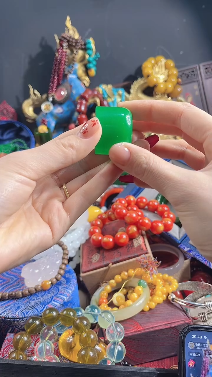 【闪购商品】和田玉戒指未镶嵌【闪购商品】绿色和田玉扳指13.14