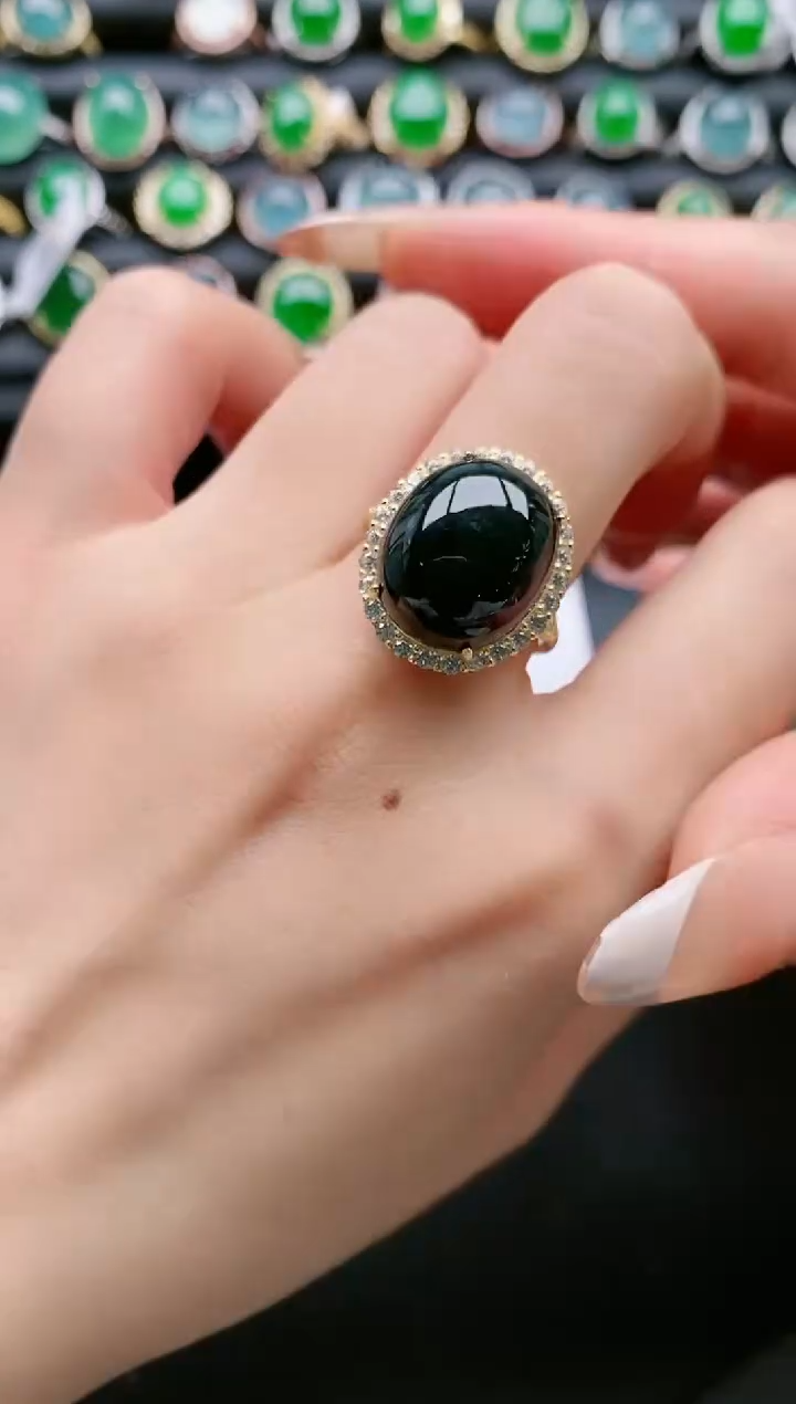 【闪购商品】翡翠戒指银S925镶嵌1111111