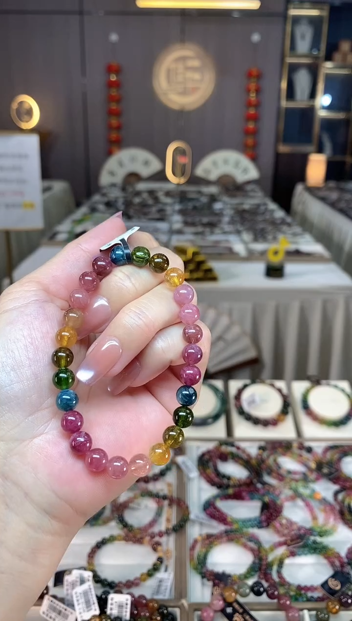 未镶嵌老矿碧玺单圈手串7mm+碧玺hon多样性发货一条