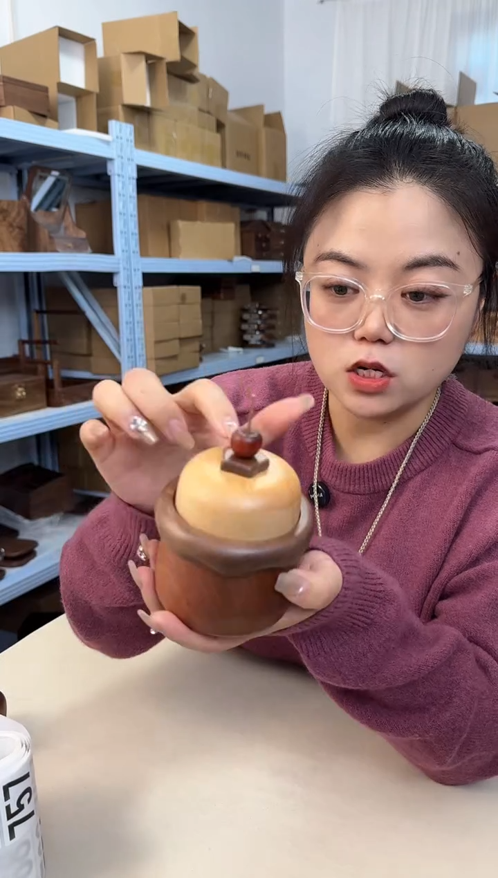 木乌檀木实木蛋糕收纳盒