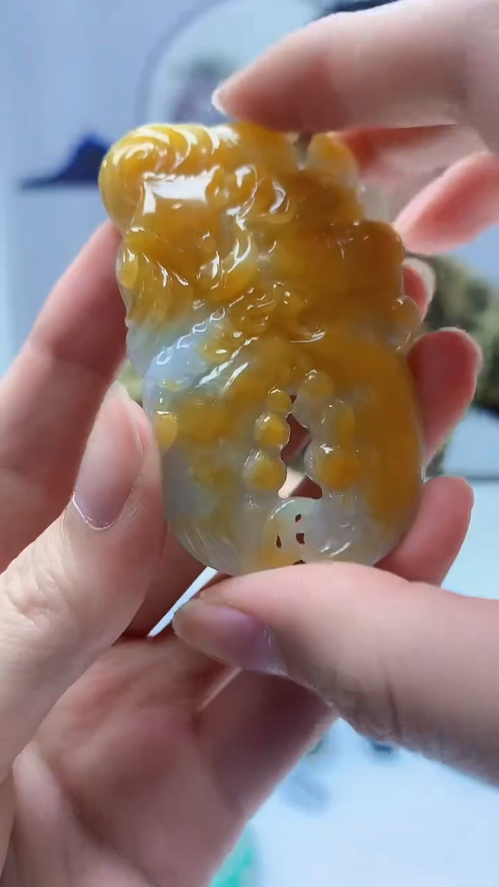 【闪购商品】定制翡翠未镶嵌4688zm-毛货挂件