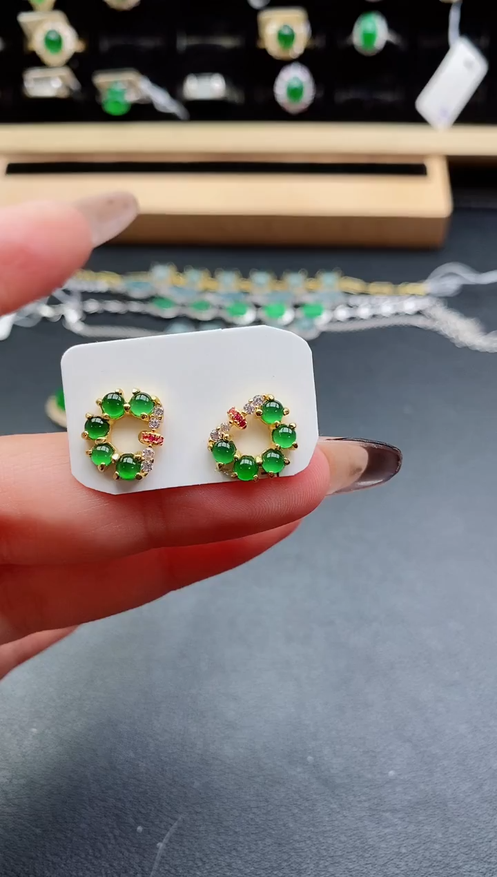 银S925镶嵌戒指翡翠1