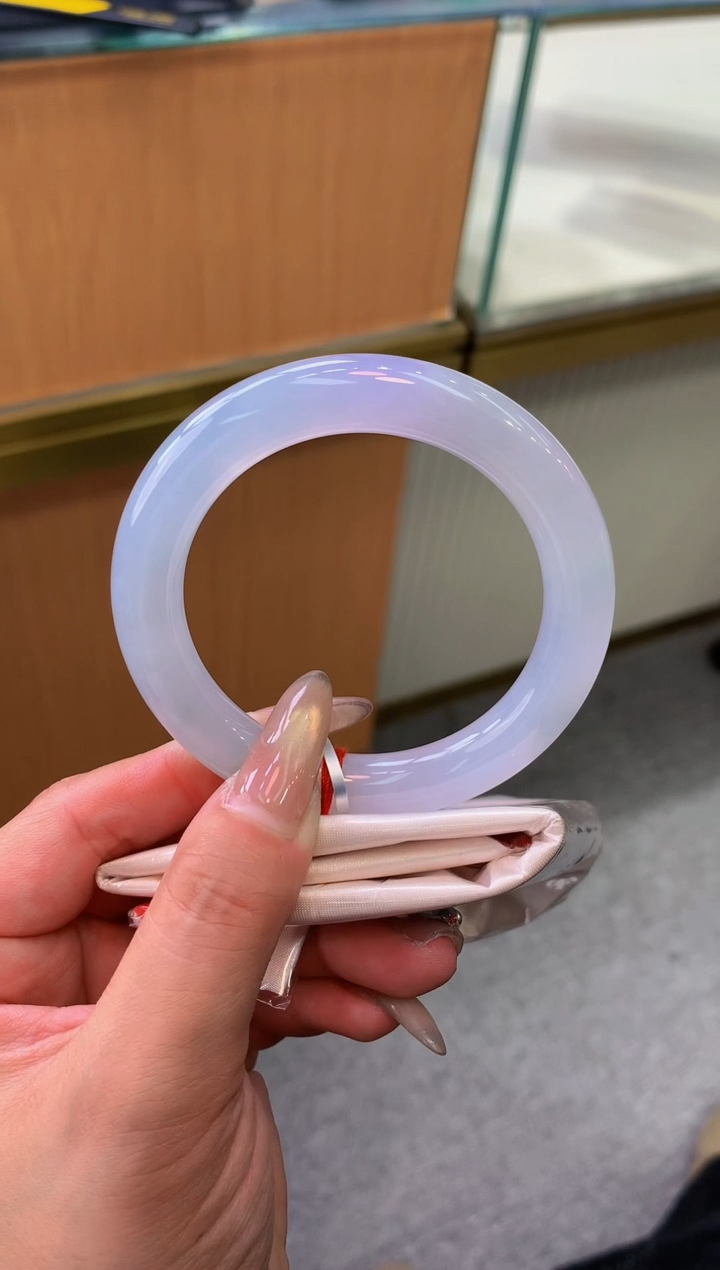 未镶嵌手镯翡翠-F86-圆条55.4