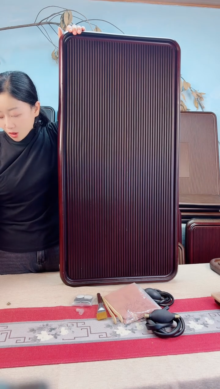 我**神千川红色茶盘100*50*5