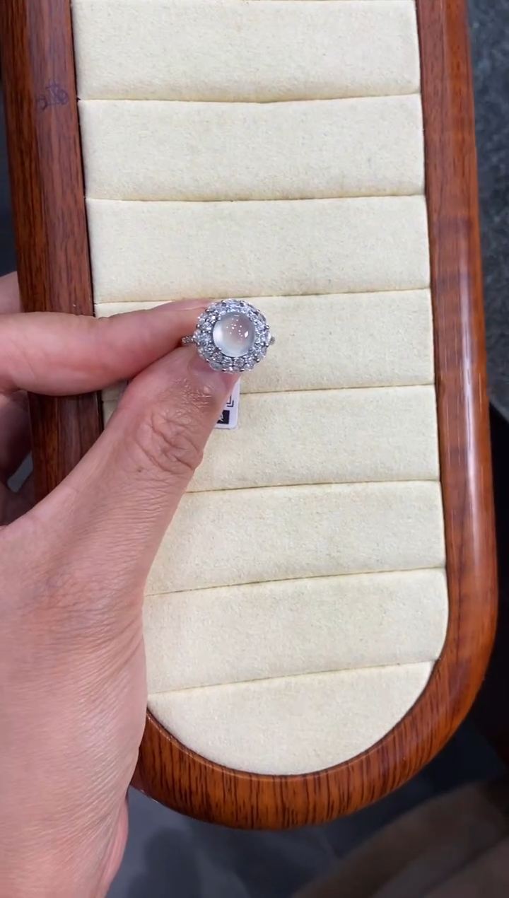 银S925镶嵌挂件翡翠戒指